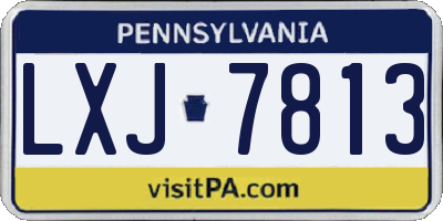 PA license plate LXJ7813