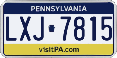 PA license plate LXJ7815