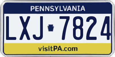 PA license plate LXJ7824