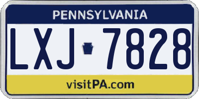 PA license plate LXJ7828