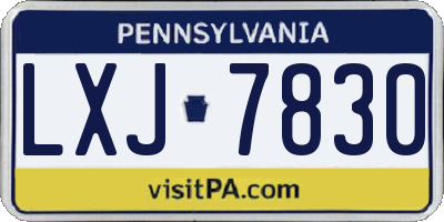 PA license plate LXJ7830