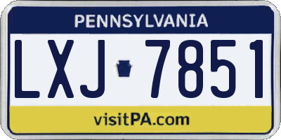 PA license plate LXJ7851
