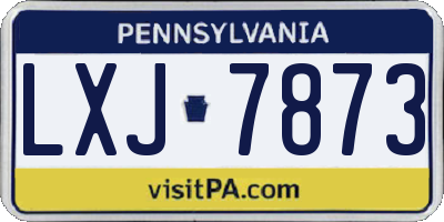 PA license plate LXJ7873
