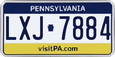 PA license plate LXJ7884