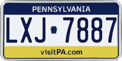 PA license plate LXJ7887