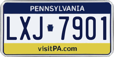 PA license plate LXJ7901