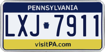 PA license plate LXJ7911