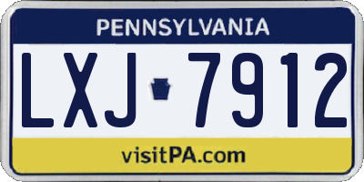PA license plate LXJ7912