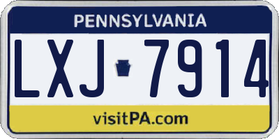 PA license plate LXJ7914