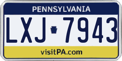 PA license plate LXJ7943