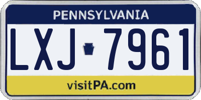 PA license plate LXJ7961