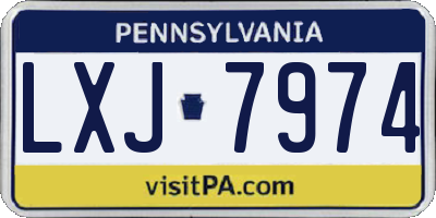 PA license plate LXJ7974