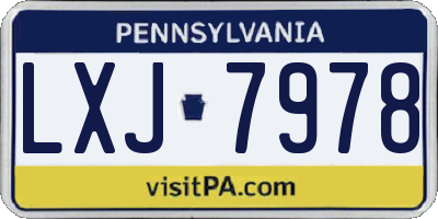 PA license plate LXJ7978