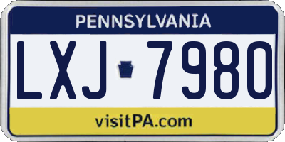 PA license plate LXJ7980