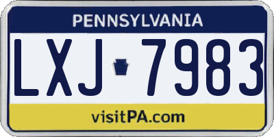 PA license plate LXJ7983