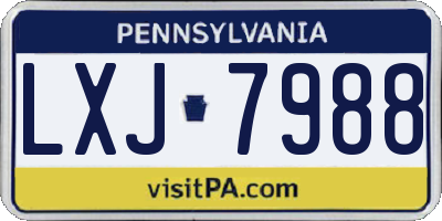 PA license plate LXJ7988