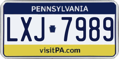 PA license plate LXJ7989