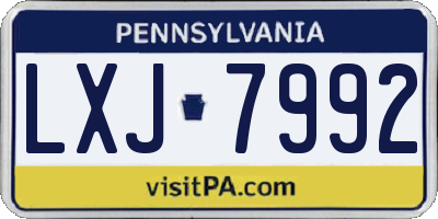 PA license plate LXJ7992