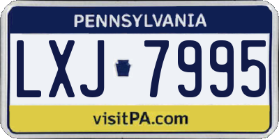 PA license plate LXJ7995