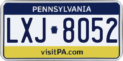 PA license plate LXJ8052