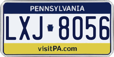 PA license plate LXJ8056