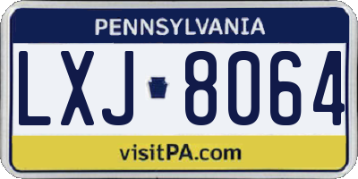 PA license plate LXJ8064