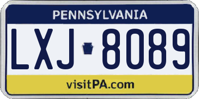 PA license plate LXJ8089