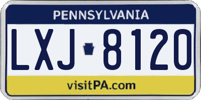 PA license plate LXJ8120