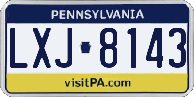 PA license plate LXJ8143