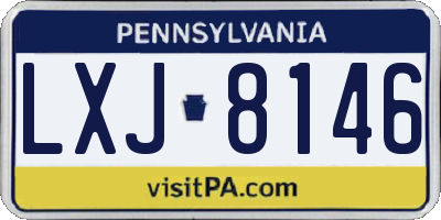 PA license plate LXJ8146