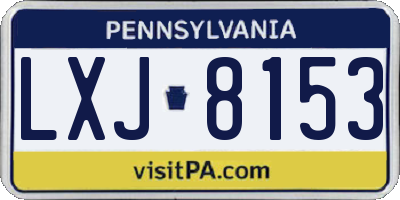 PA license plate LXJ8153