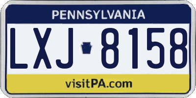 PA license plate LXJ8158