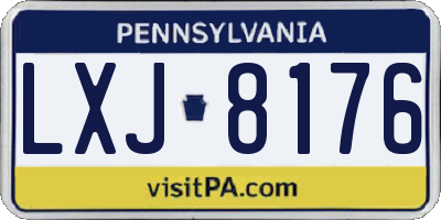 PA license plate LXJ8176
