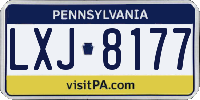PA license plate LXJ8177