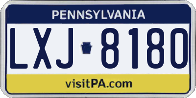 PA license plate LXJ8180