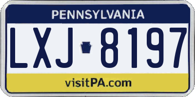 PA license plate LXJ8197