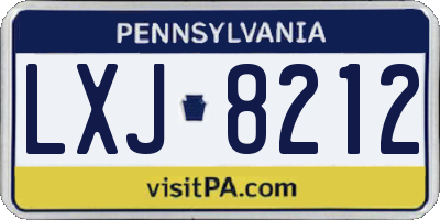 PA license plate LXJ8212