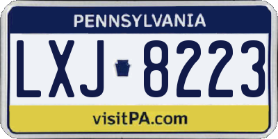 PA license plate LXJ8223