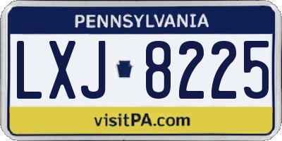 PA license plate LXJ8225