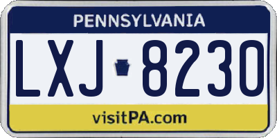 PA license plate LXJ8230