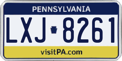 PA license plate LXJ8261