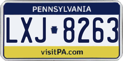 PA license plate LXJ8263