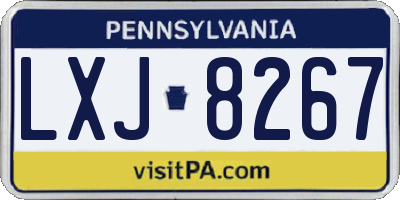PA license plate LXJ8267