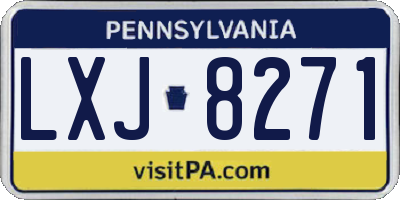 PA license plate LXJ8271