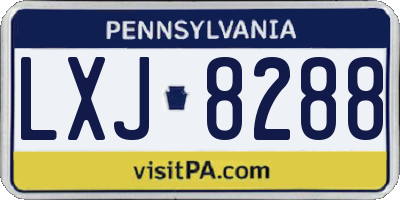 PA license plate LXJ8288