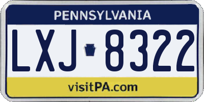PA license plate LXJ8322