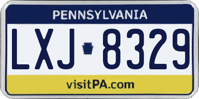 PA license plate LXJ8329