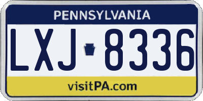 PA license plate LXJ8336