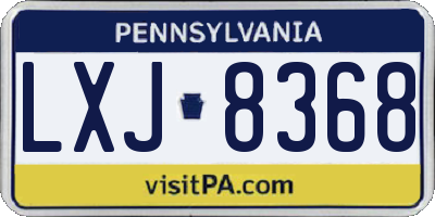 PA license plate LXJ8368