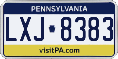 PA license plate LXJ8383